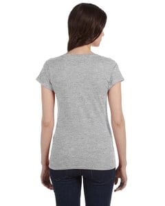 Gildan G64VL - T-shirt Femme Col V Doux et Ajusté en Coton