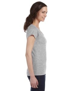 Gildan G64VL - T-shirt Femme Col V Doux et Ajusté en Coton