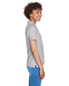 Devon & Jones D100W - Polo Pima Piqué à manches courtes et col en Y pour femmes