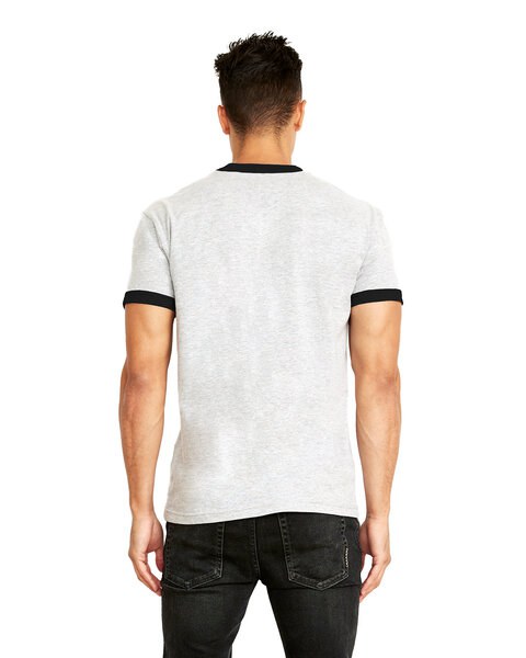 Next Level 3604 - Unisex Ringer T-Shirt - Hthr Gray/Black