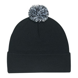 AJM 9E064M - Acrylic Cuff Toque (Pom Pom)