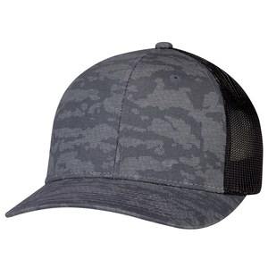 AJM 8G017M - Cotton Drill / Nylon Mesh / Polyester Mesh 6 Panel Constructed Pro-Round (Urban Camo, Mesh Back)