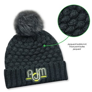 AJM 9L580L - Acrylique, Toque (fausse fourrure à pompon 12cm, pour femmes)