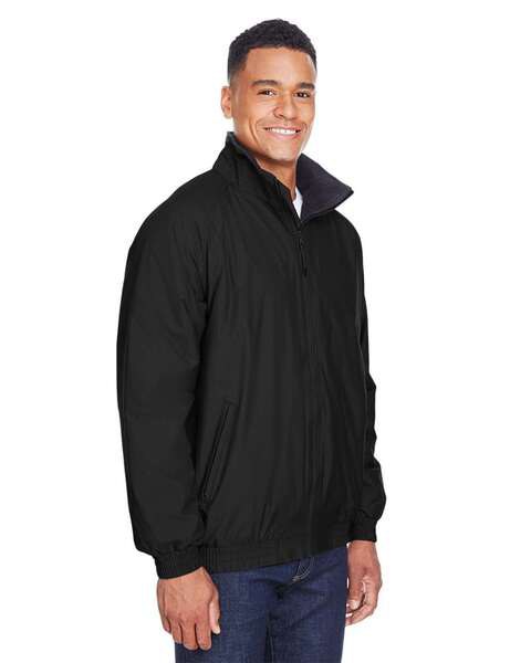Harriton M740 - Fleece-Lined Nylon Jacket - Black/ Black | Wordans