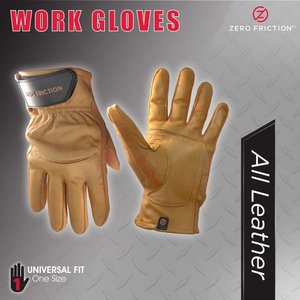 ZERO FRICTION WGUF1P - Gants de travail - tout cuir - taille unique, 1 paire