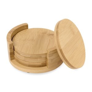 GiftRetail 102173 - Ensemble de sous-verres en bambou