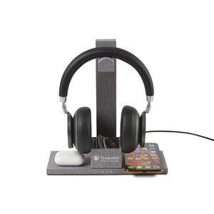 GiftRetail 100937 - Truman Dual Wireless Charger and Headphone Stand